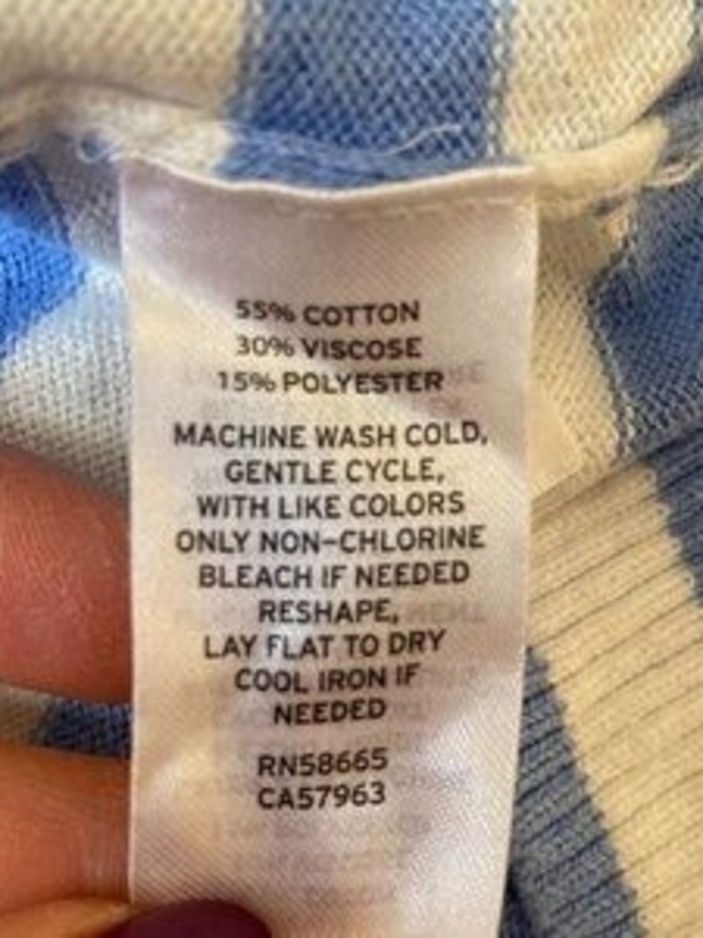 Striped Long-Sleeve Knit Top - Blue and White - Picture 3 of 6